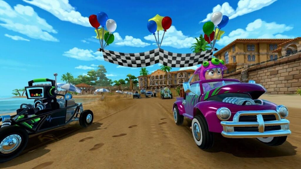 beach buggy race game jumping animated gif