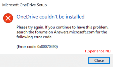 Fix Configuring OneDrive Personal Vault 0x80070490 Error Code