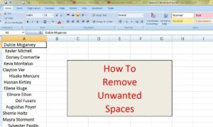 How to Remove Extra or Unwanted Spaces in Microsoft Excel Worksheet