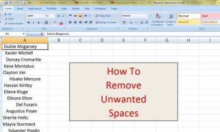 How to Remove Extra or Unwanted Spaces in Microsoft Excel Worksheet