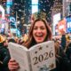 woman celebrating New Year 2026 reading book