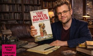 Adam Conover discussing Robert Moses Power Broker and hidden infrastructure power