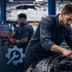 automotive technician working on complex vehicle as dealerships face growing skilled worker shortage